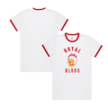 Flaming Skull White Ringer T-Shirt