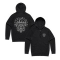 Flaming Tiger Black Zip Up Hoodie