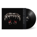 A vinyl record partially pulled from its sleeve, showing a black cover with a large dual-tiger face graphic and a black record disc visible behind it on a light gray background.